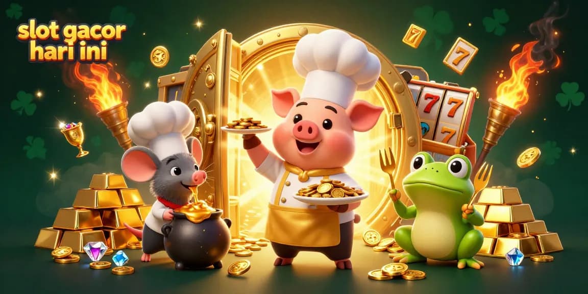 Mengalami keseruan slot gacor hari ini dengan karakter 3D di kasino, dikelilingi harta berkilau.