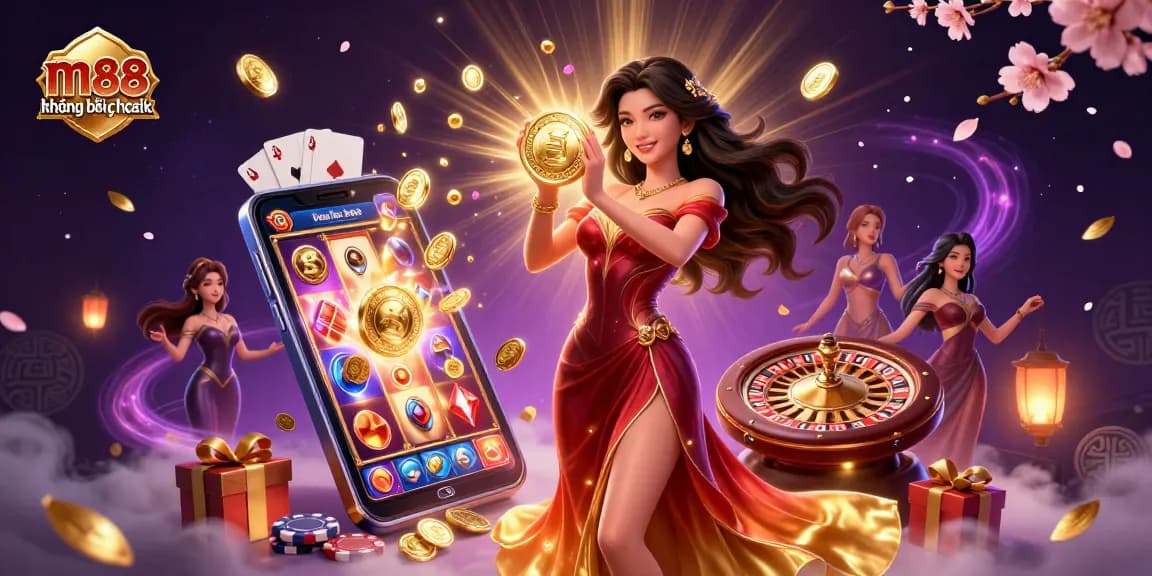 Trải nghiệm hành động thú vị với m88 không bị chặn, trình diễn một cảnh casino sôi động đầy trò chơi và cơ hội chiến thắng.