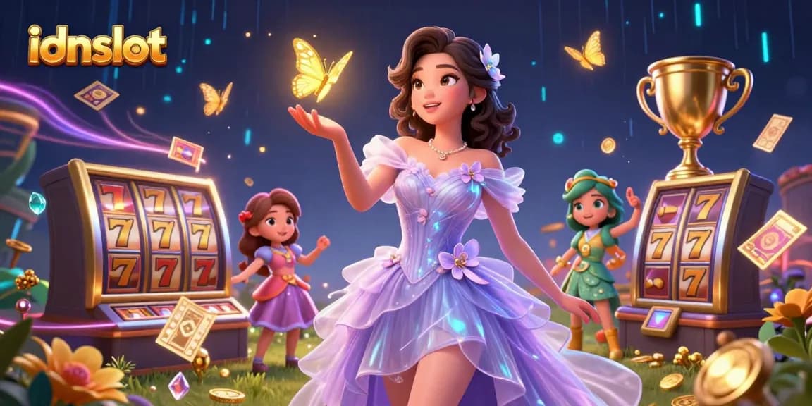 Spin the reels at idnslot with a captivating Asian casino scene filled with dynamic elements and golden prizes.