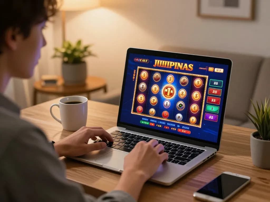 Engaging gameplay experience at Jilipinas casino with a gamer carefully strategizing bets.