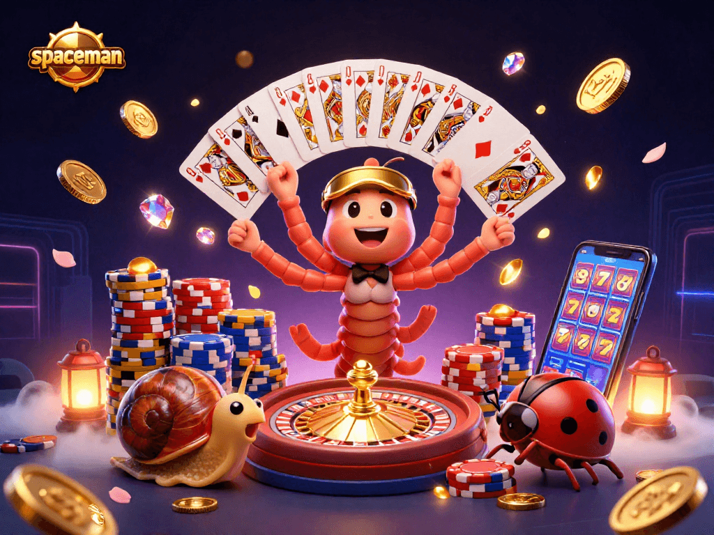 Experience thrilling gameplay in the Spaceman casino scene, featuring vibrant characters and dynamic casino elements.
