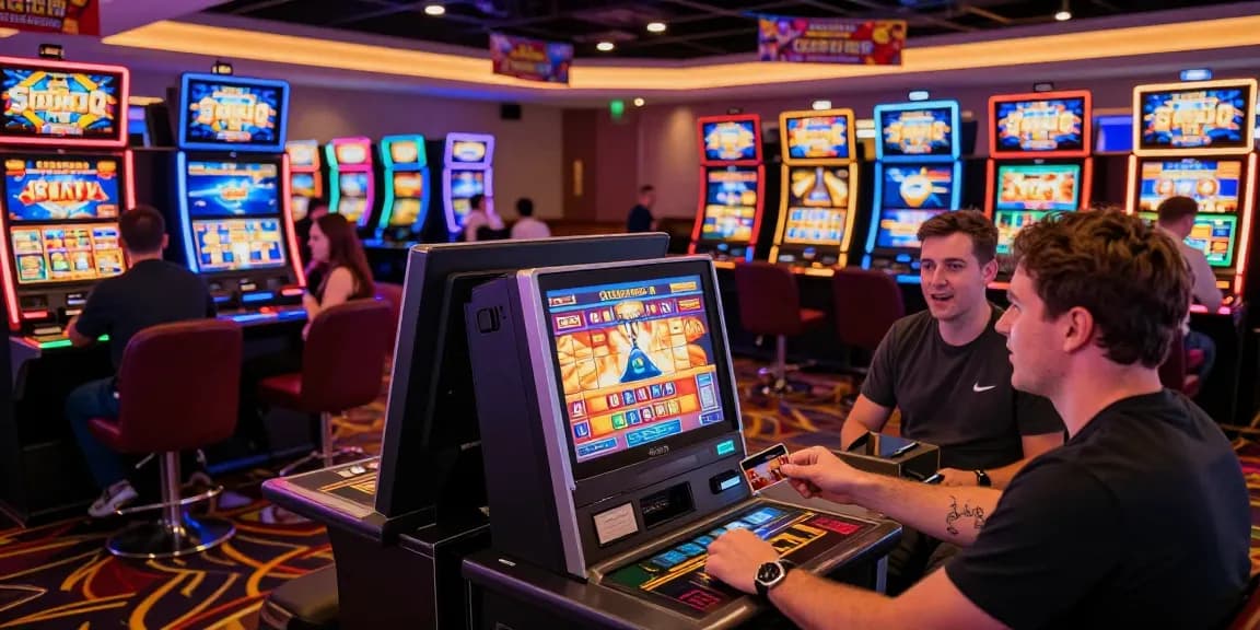 Experience the excitement at casinos that accept credit cards, showcasing vibrant players engaged in thrilling games.