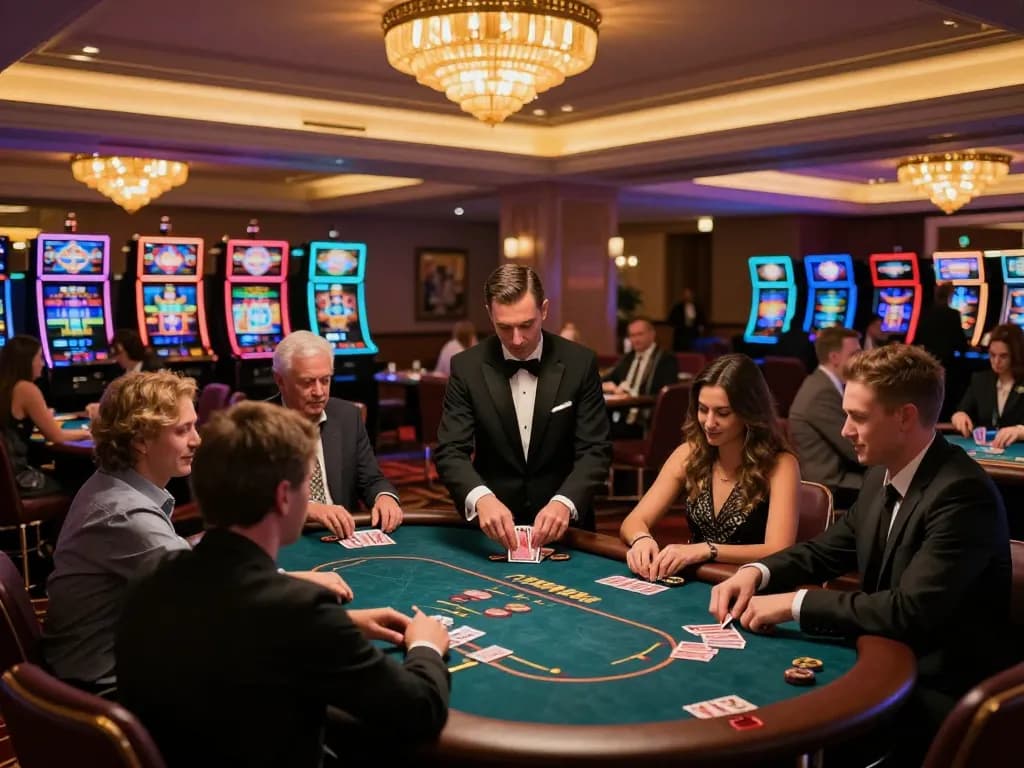 Players engage in thrilling poker action at hitclub casino, showcasing vibrant atmosphere.
