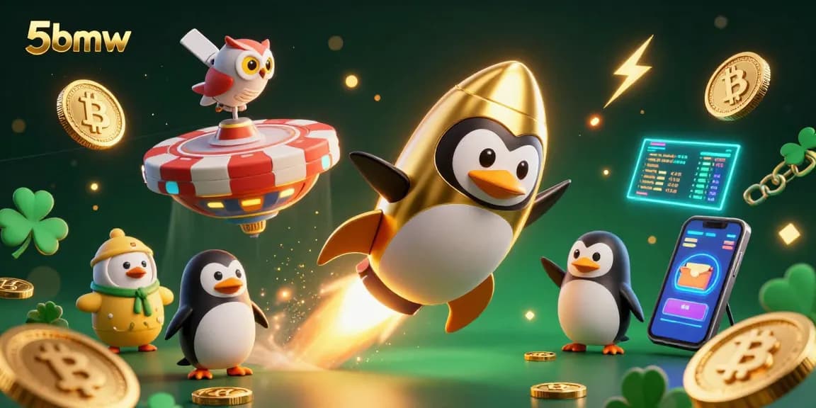 Experience thrilling gameplay at 5bmw with a vibrant 3D penguin and casino-themed adventure.
