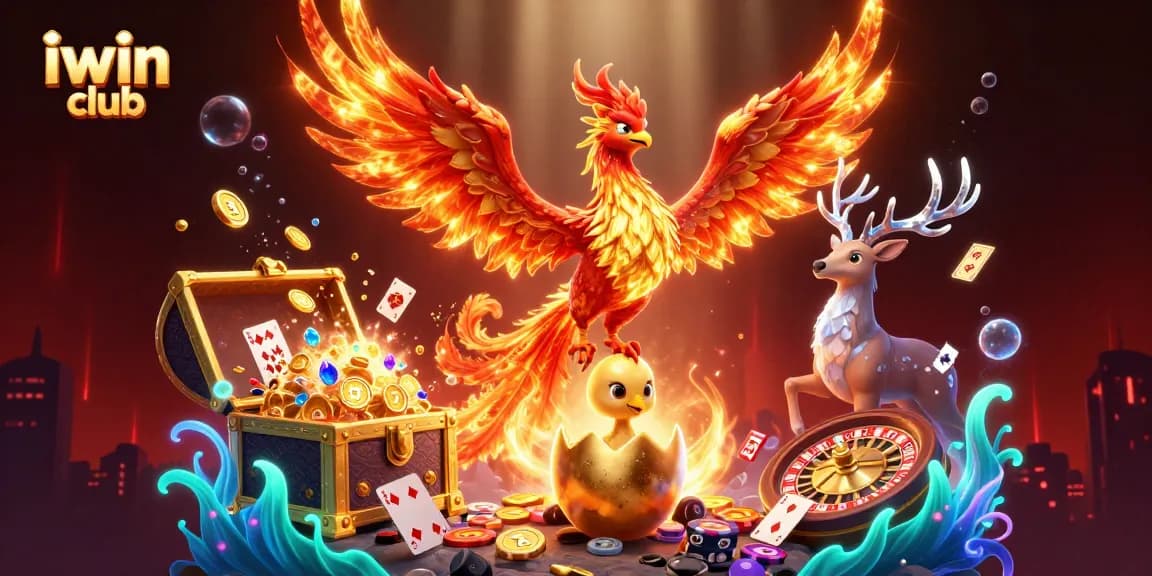 Experience thrilling games at iwin club with a vibrant 3D phoenix-themed casino adventure.