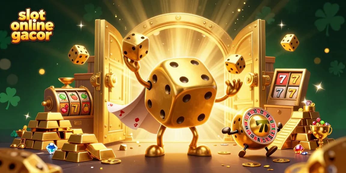 Mengguncang slot online gacor dengan dadu emas dan berbagai elemen permainan menarik.