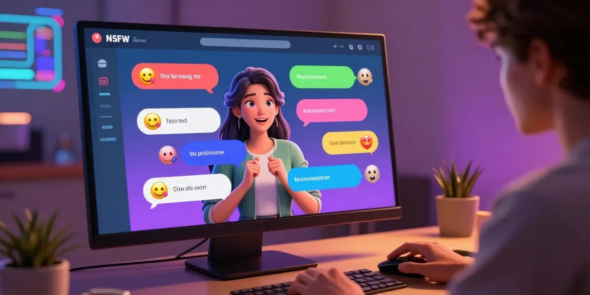 Engaging character AI nsfw interaction on vibrant digital platform with animated chats.