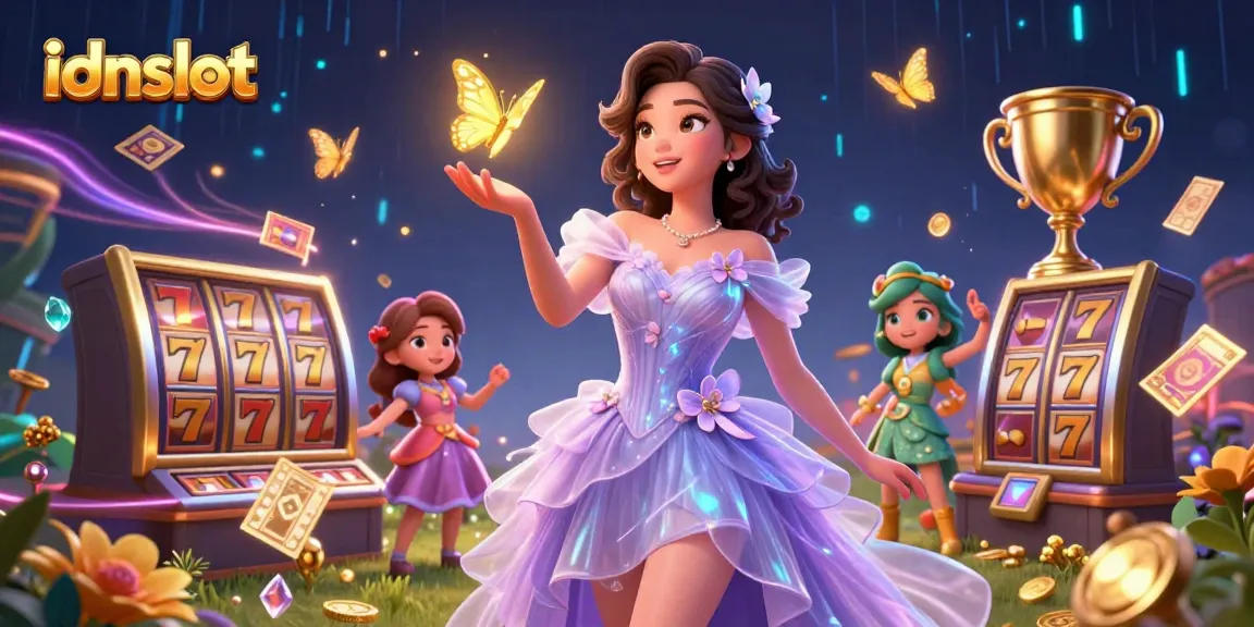 Spin the reels at idnslot with a captivating Asian casino scene filled with dynamic elements and golden prizes.