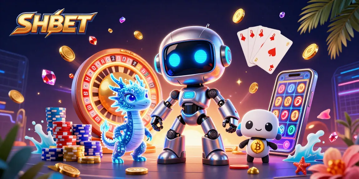 Engage with SHBET's 3D vibrant casino scene featuring animated characters and immersive elements for players.