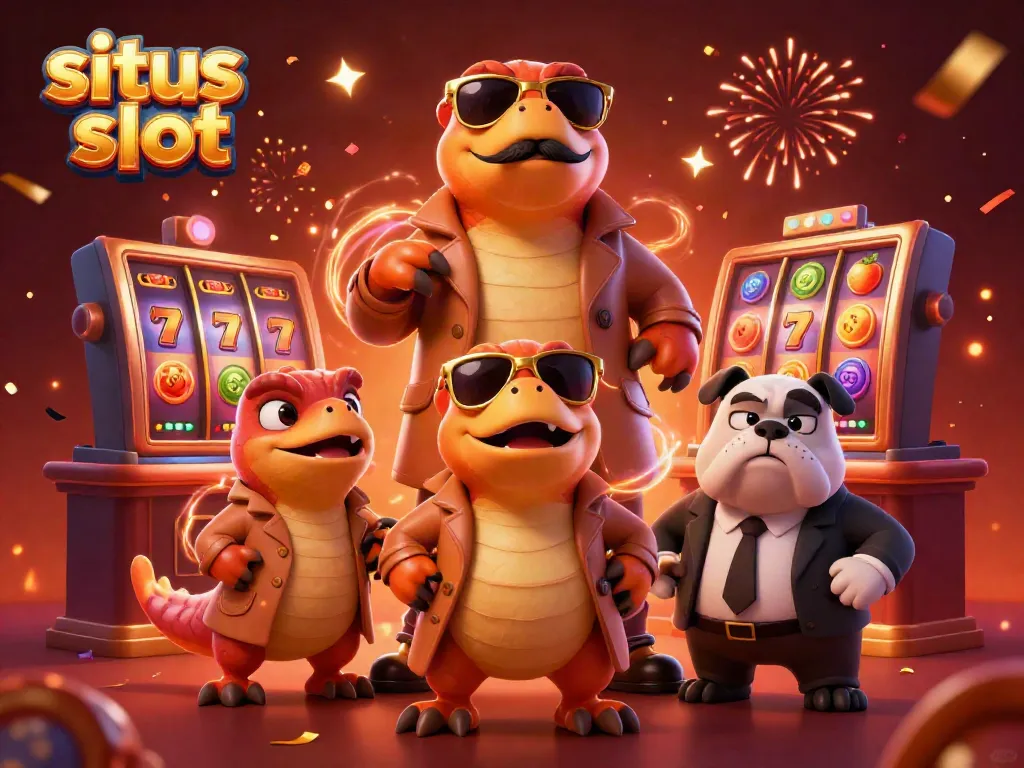 Raptor dalam jas memasuki lounge VIP kasino, fitur situs slot menyenangkan.