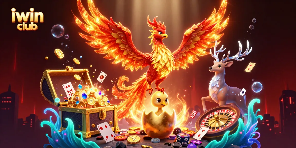 Experience thrilling games at iwin club with a vibrant 3D phoenix-themed casino adventure.
