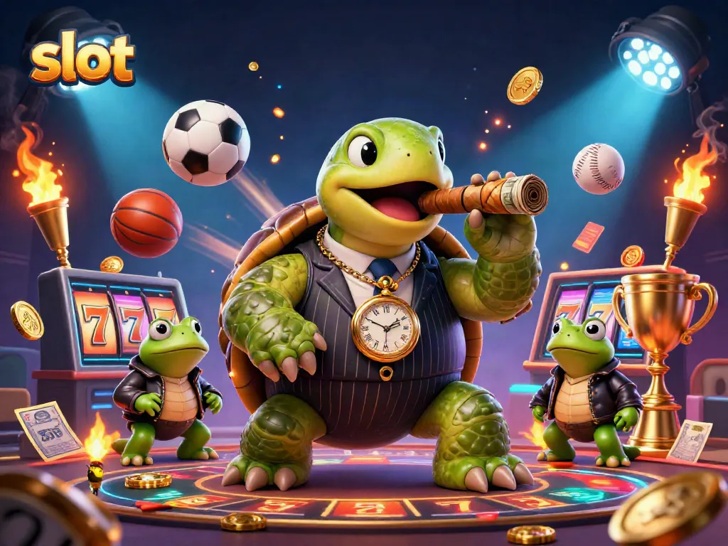 Jelajahi slot mesin dengan karakter unik, kura-kura mobster dan penegak hukum katak di kasino ceria.