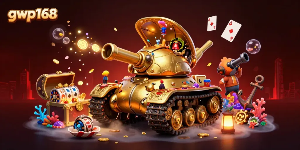 GWP168 menawarkan pengalaman bermain seru dengan mini kasino unik di dalam tankin emas.