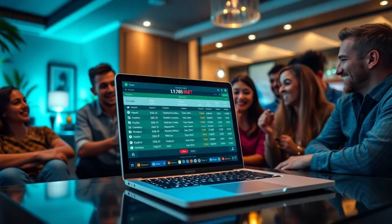 Engaging scene of online betting with diverse participants enjoying live sports odds.