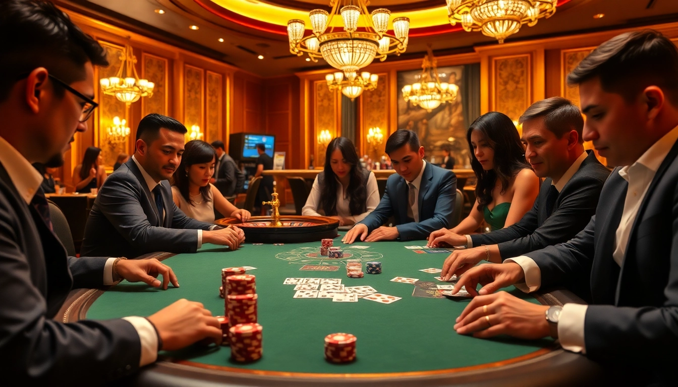 Experience thrilling gameplay at x88ni com with an elegant poker setup in a luxurious casino.