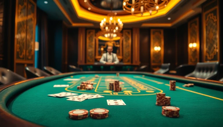 에볼루션 카지노 환경에서 고급스러운 테이블을 활용하는 모습