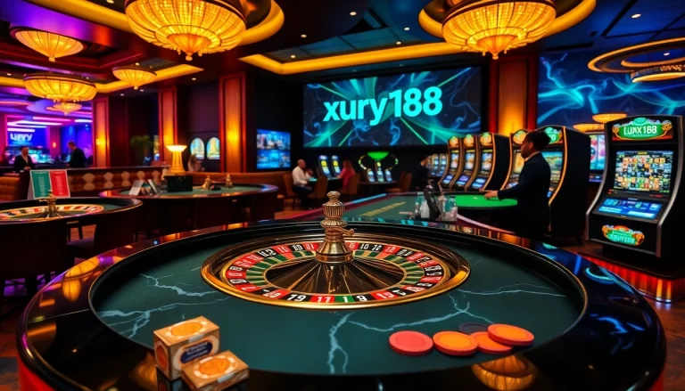 Luxury138 online gambling interface showcasing excitement at a modern casino.
