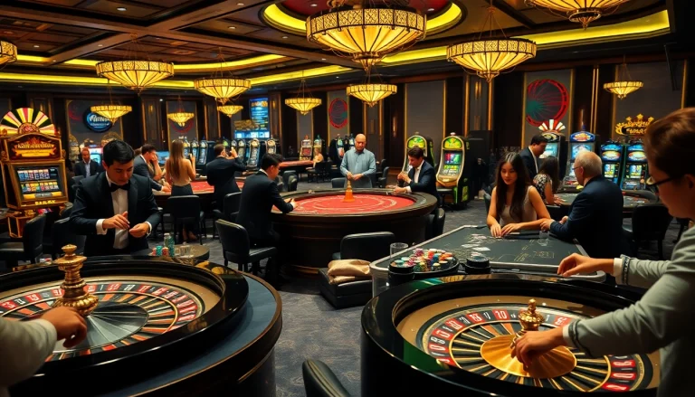 Experience the excitement of NOHULIVE casino games with vibrant poker tables and thrilling slot machines.