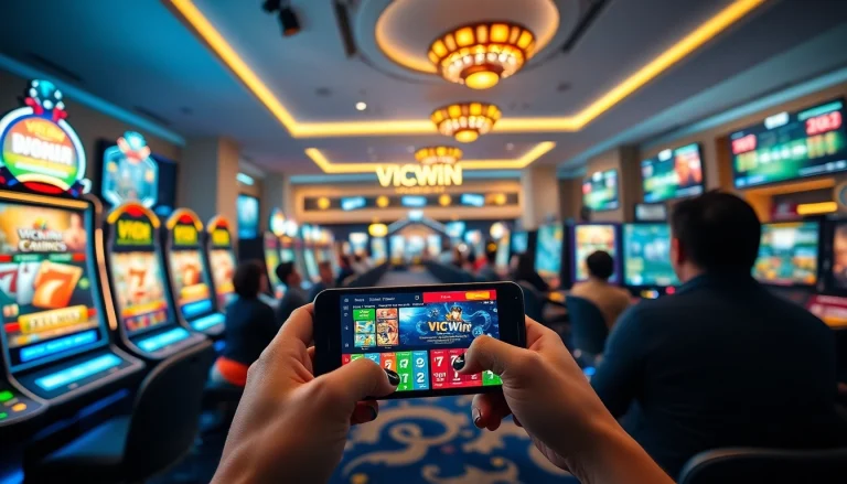 Exciting online gaming experience on VICWIN with vibrant casino graphics and user-friendly interface.